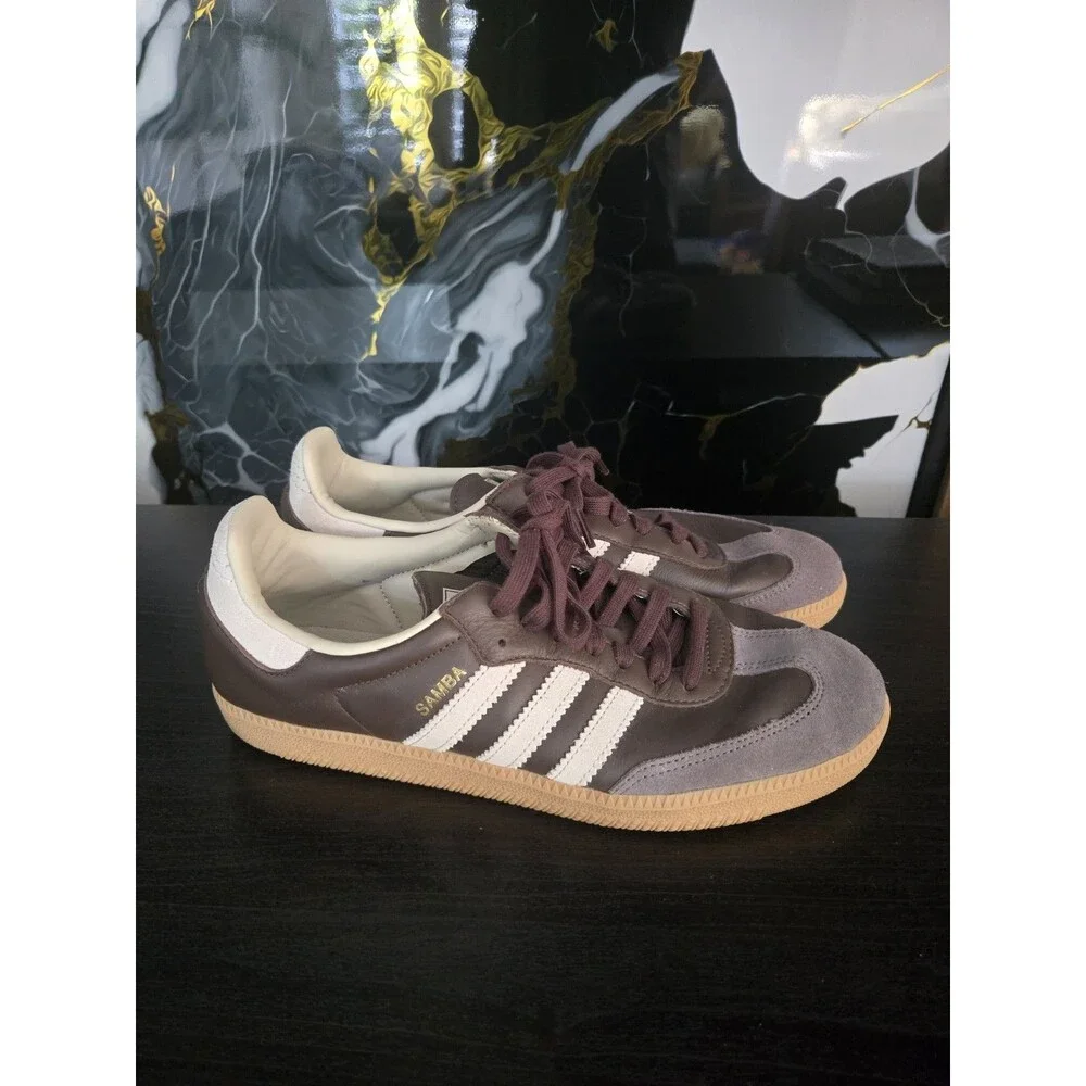 Adidas Originals Samba OG Leather Sneakers Brown Gum ID1481 Size 11 Authentic